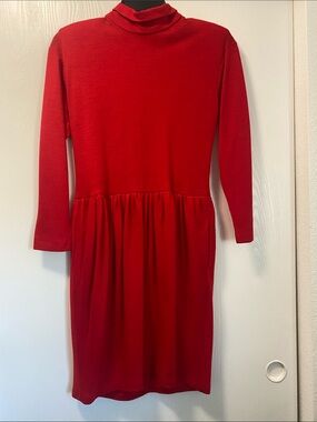 Vintage Brass Plum Nordstrom Red Wool Dress